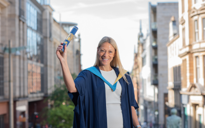 OU graduate Laura Elam, on the day of her degree ceremony. Photo by Julie Howden.