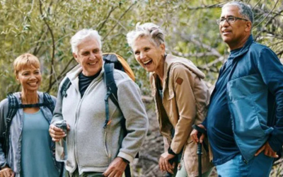 Group of adults walking in countryside